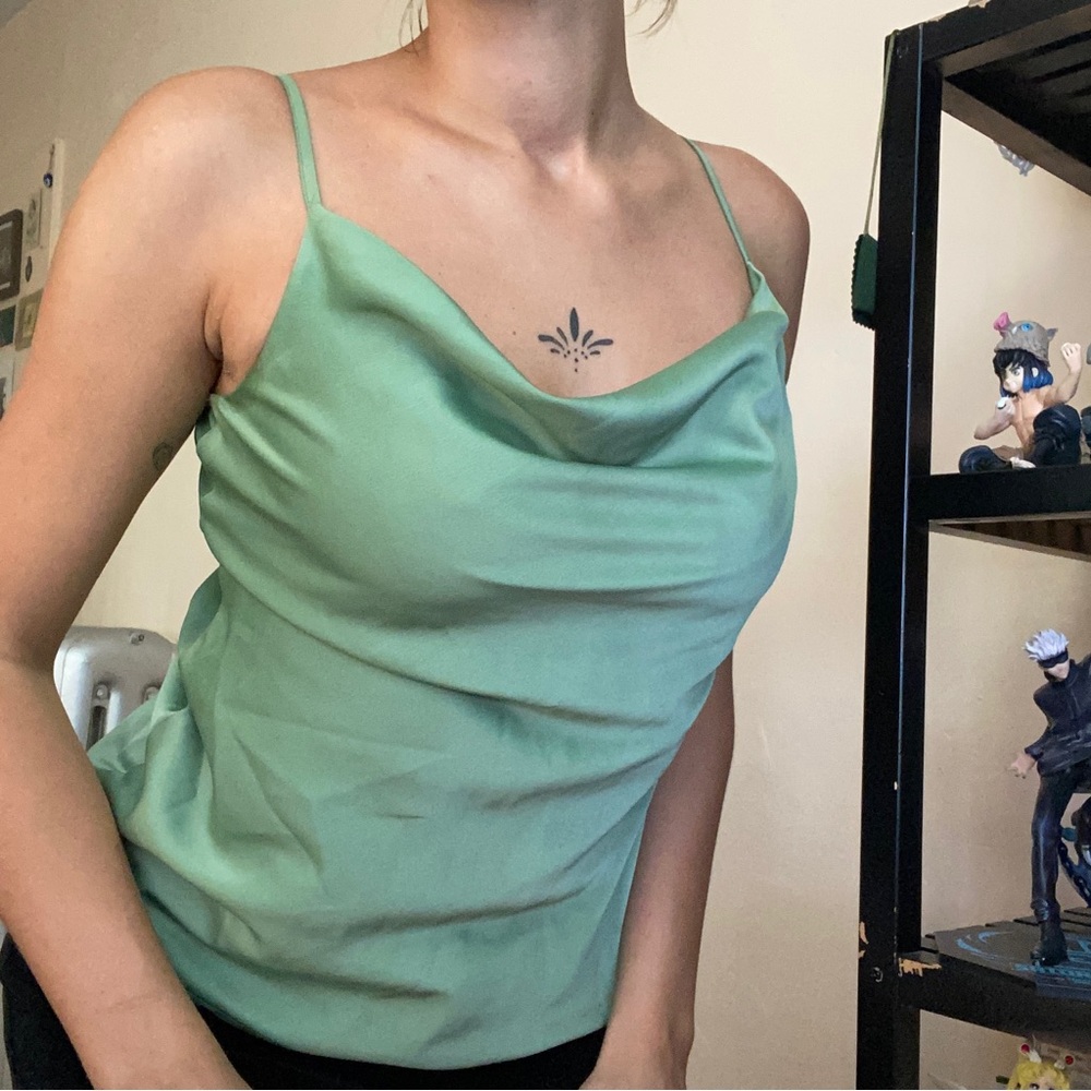 Dew Green Silk Top